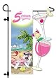 5 o'Clock Cocktails Sculpted Artistic Blend Garden Size Flag