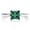 Sterling Silver 925 Princess Emerald Cubic Zirconia CZ Solitaire Ring - Nickel Free Engagement Wedding Ring Size 5