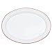 Crow Canyon Home Enamelware Oval Platter, 17.5 inch, Vintage White/Red