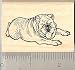 Bulldog Resting Rubber Stamp - Wood Mounted