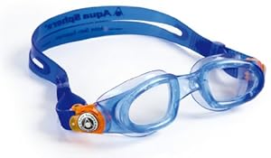 Aqua Sphere Moby Kid Swim Goggle (Clear Lens, Blue Frame)