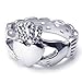 KONOV Stainless Steel Celtic Claddagh Heart Crown Mens Womens Love Ring, Silver