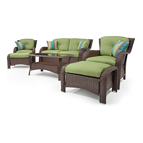 Buy Sawyer 6 Piece Deep Seating Set (Wicker, Green) by LaZBoy Outdoor