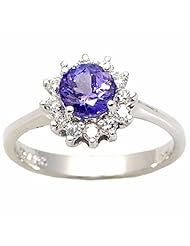 14K White Gold Tanzanite and Diamond Ring -- LIFETIME WARRANTY