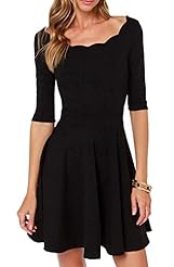 A-line Elbow Length Sleeves Pleated Polyester/Knit Empire   Waistline  Dress