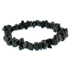 Cute Stretchy Black Agate Chip Bracelet by CoolStyles.com