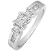 3/4ctw Diamond Princess-cut Three stone Ring in 14kt White Gold (HI/I1) - Size 5