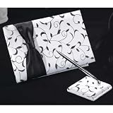 Black and White Wedding Guest Book and Pen Set