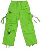 KIDS USC Ghast String Raver Dance Pants, 10- 26 in waist 28 length, Lime Green