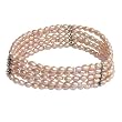 Sterling Silver Classic 5 Strand Cultured Pearl Bracelet, Lavender