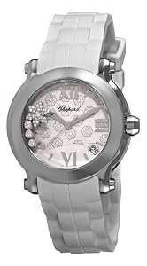 Chopard Women's 278475-3015 Happy Sport Round Snowflake Diamond White Dial Watch from Chopard