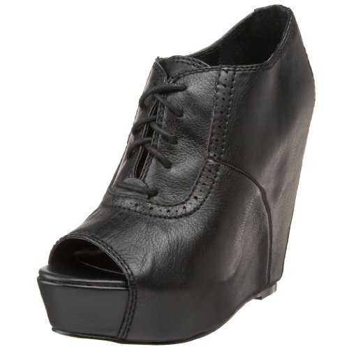 Steve Madden Women's Annton Wedge, Black Leather, 8 M US