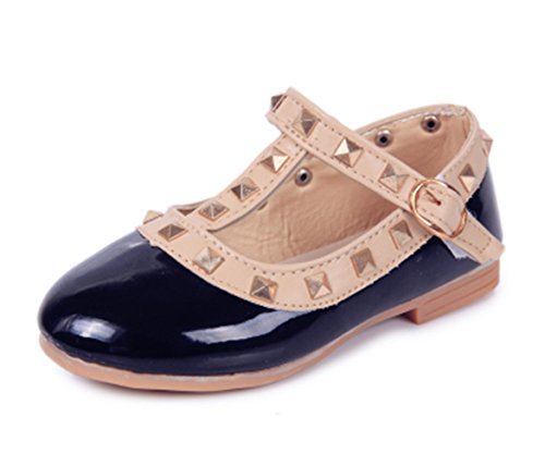 DADAWEN Girl's Rivet Princess Dress Oxford Shoes