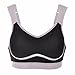 La Isla Women's High Impact Supportive Control Wirefree Non-Padded Sports Bra Black/Grey 42DD