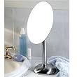 Large Rimless One-Sided Vanity 5X Magnifying Mirror in Brushed Chrome