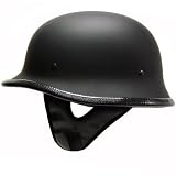 809-MATTE German Motorcycle Cruiser Biker Half Helmet Matte Flat Black DOT