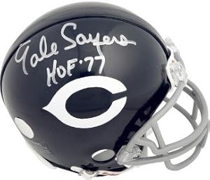 Gale Sayers signed Chicago Bears Throwback Replica Mini Helmet HOF 77