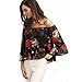 Sunward(TM) Sexy Women Off Shoulder Floral Blouse Tops (Medium, Black)