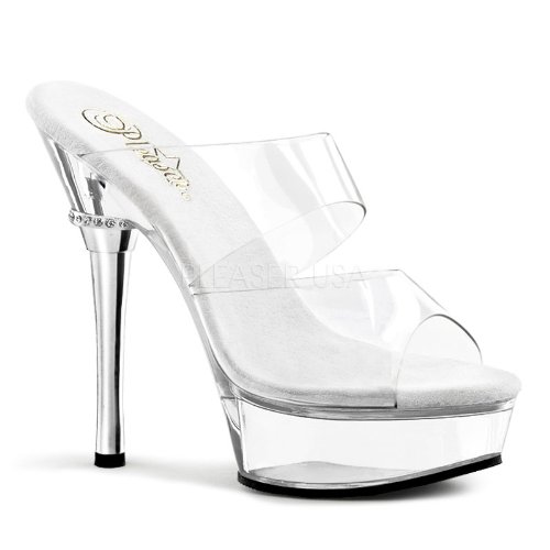 Pleaser Women's ALLURE-602/C/M Platform Sandal,Clear,7 M US