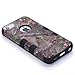 KINGCOOL(TM) 3-Piece Real Tree Camouflage Camo Design Hybrid High Impact Protective Case Combo for Apple iPhone 5C (Black)