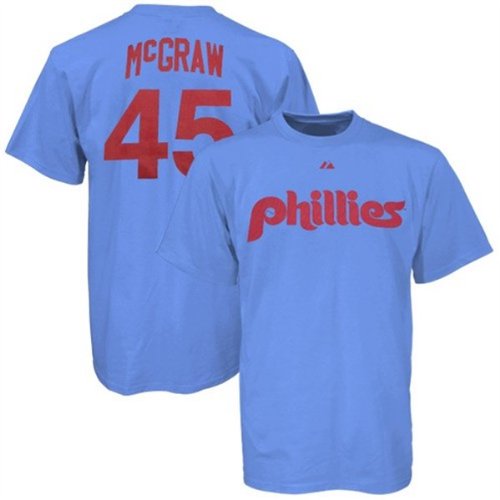 Philadelphia Phillies Tug Mcgraw Throwback Blue T Shirt XX-Large
