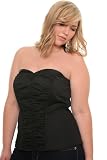 Torrid Plus Size Ruched-Front Poplin Tube Top - Black
