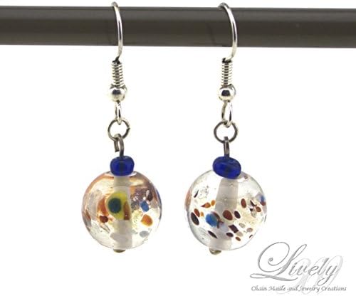 Dangling Drop Earrings with Fun and Funky Multi Color Beads