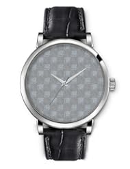 SPRAWL Aanalog Fashion Series Silver Ladies Watches of Genuine Black Leather Strap,Unique Wrist Watch for Women Girls Designed with Gray cubes
