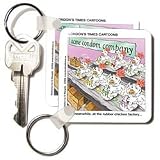 Londons Times Funny Bird Cartoons - Meanwhile At The Rubber Chicken Factor, Rated PG - Key Chains