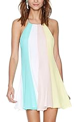 Sexy Spaghetti Strap Summer Backless Shift Chiffon/Polyester Club Dress 