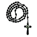 St. Jude Black Wood Rosary – Oblong Beads – 26 in. Necklace – 19 in. Overall