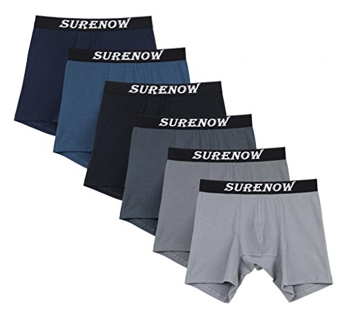 Surenow Package Men's Boxer Shorts Underwear Brand Name Featured on Waistband