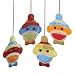 Genuine Monkeez Fused Glass Sock Monkey Ornaments Set of 4