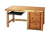Log File Desk w/ Keyboard Slide & Liquid Glass Finish: Log File Desk - Right Side File