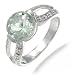 9MM 3CT Green Amethyst Ring In Sterling Silver (Available in Sizes 5-9)