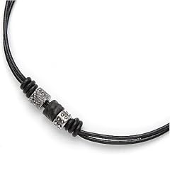Fossil Herren-Kette Leder/ Edelstahl 45-50 cm JF82430040