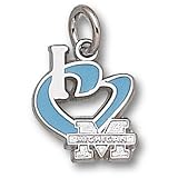 University of Michigan I Heart M Michigan 1/2 Enamel Pendant (Silver)