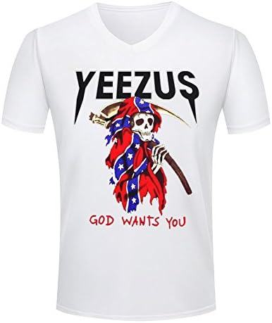 Bolada Fashion Yeezus Kanye West Grim Reaper Boys V-neck 3D Tee Shirt