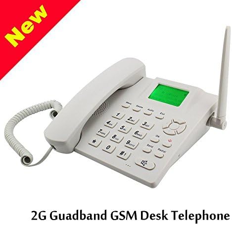 Wireless GSM Desk Telephone,2.4 Inch LCD Screen 2G Quad Band Landline Telephone Terminal Support SMS