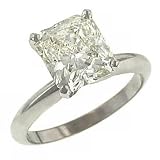 4 prong Radiant Cut Ring 14Kt White Gold 3.16cttw EGL Certificate I-J; VS2-Si1; 8.96-7.97X5.40mm