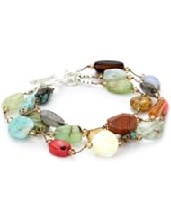 Margo Morrison New York "Multi-Stone" Triple Strand Bracelet