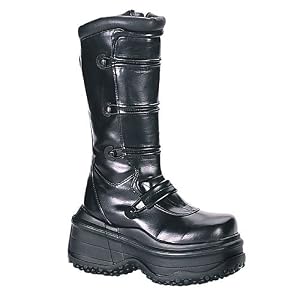 DRAGO-709, 3 1 2 Inch P F Blk Pu Knee High Boot by Pleaser