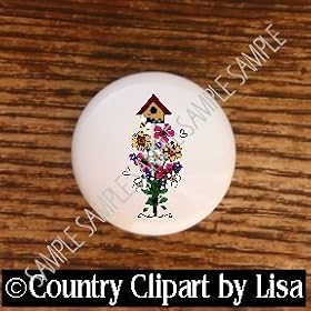 BIRDHOUSE WILDFLOWERS DRAWER PULLS KNOBS