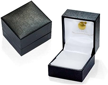 cathaygems High Quality Black Ring or Earrings Box with Logo
