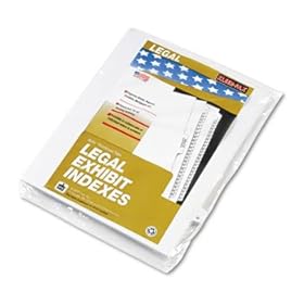Kleer-Fax 80021 - 80000 Series Legal Index Dividers, Side Tab, Printed U, White, 25/Pack-KLF80021