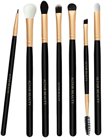 Eye Make Up Brushes Set - (ON SALE) PRO Eyeshadow Blending, Eyeliner, and Eyebrow Makeup Brush Kit. Crease, Shader, Angled Brow, Spoolie, Flat Shadow, and Winged Liner by Altair Beauty