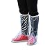 i-BOSOM Reusable Waterproof Outdoor Protective Rain Boot Shoe Covers (Medium, Transparent)