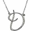14k White Gold Dazzling Initial D Diamond Necklace