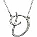 14k White Gold Dazzling Initial D Diamond Necklace