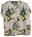 Ladies Hawaiian Orchid Fern Blouse in Cream, Periwinkle, Black or Yellow